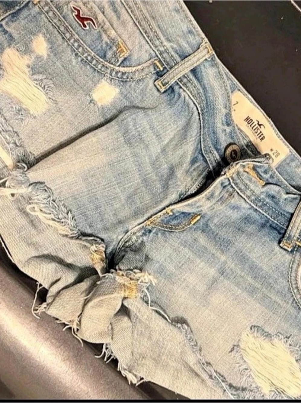 Hollister Distressed Denim Jean Shorts Blue Size 7